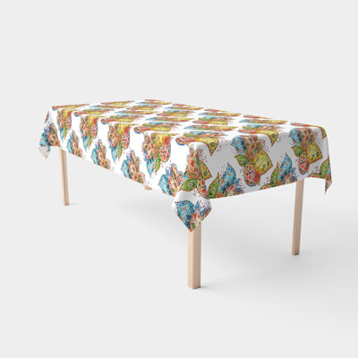 Rectangular Tablecloth, 100% Cotton, Floral 213
