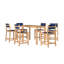 Pearl Counter Height Teak Outdoor Set In Black-359611761