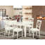 Ensemble de table à manger 5 pièces pour 4 personnes comprenant une table de salle à manger rectangulaire avec rallonge papillon et 4 chaises, blanc lin-535416344