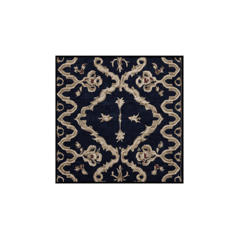 Machine Washable Gray Area Rug, Square 3'