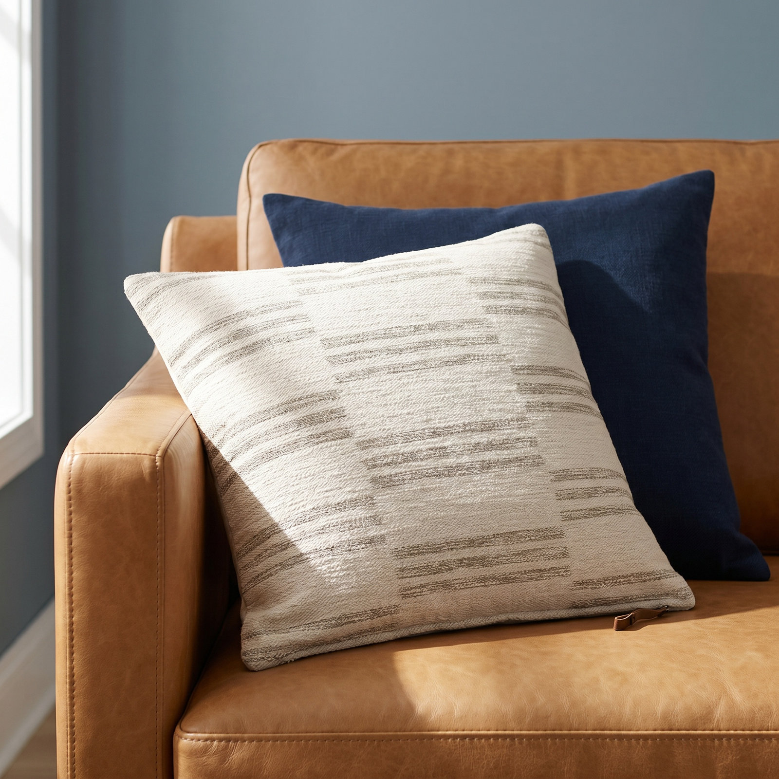 Amber Lewis x Loloi Jay Ivory / Sand Pillow, Polyester/Polyfill