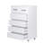 Six drawer side table-Multi Storage Function: White color cabinet with 6 drawers Simple design-12974969