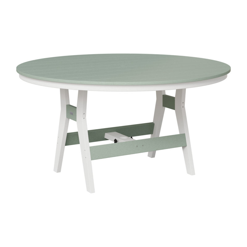 Harbor Outdoor 38″ Round Counter Height Table, 35.5" H x 48" W x 48" D, Seafoam/White