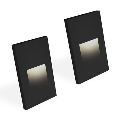 Éclairage de marches à DEL vertical Luxrite, 5CCT, 3W, 150LM, faisceau 90 °, à intensité variable, 120V, couvercle de plaque interchangeable, éclairage intérieur / extérieur noir