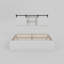 Lit plateforme avec tête de lit porte de grange, prise de courant intégrée et espace de rangement caché, cadre de lit en bois de style rustique pour la chambre à coucher-806849871-806849870