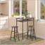Ensemble de table de bar et de chaises à hauteur de comptoir 3 pièces, table de salle à manger compacte avec 2 tabourets assortis, tablette de rangement et repose-pieds