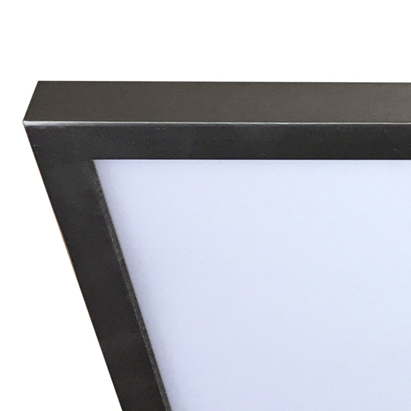 Plafonnier encastré 1 lumière à DEL intégré en nickel brossé, H 1 po x l 9 po x P 9 po