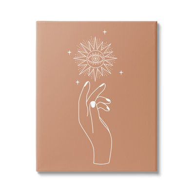 " Ochre Hand Reaching Solar Stars Astral Design " by JJ Design House LLC