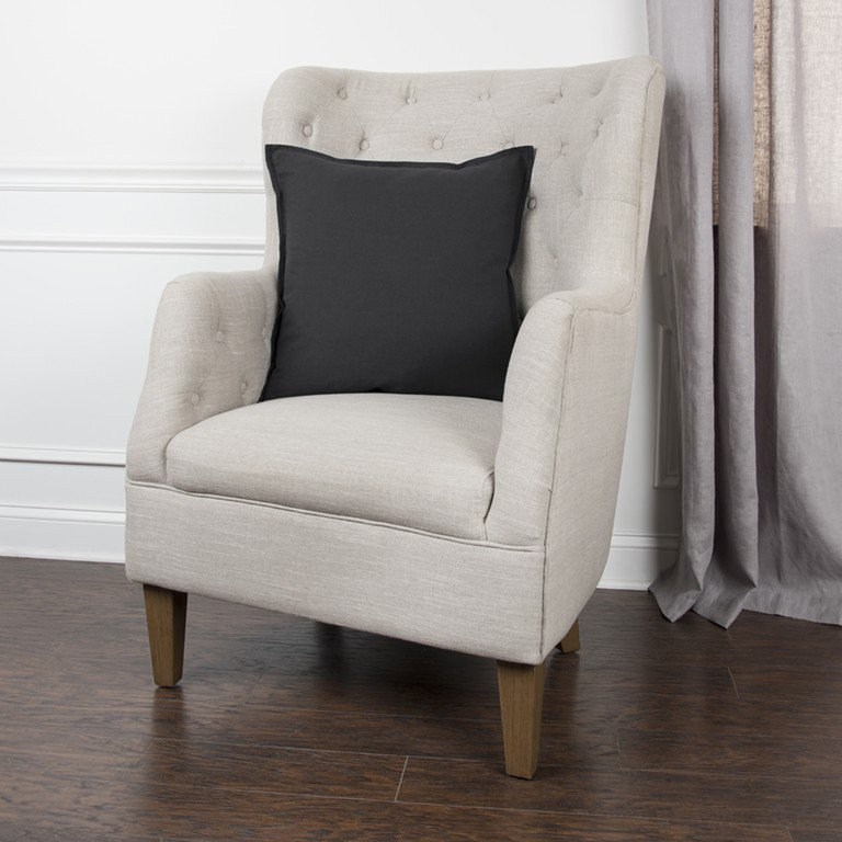 Coussin décoratif en coton, Noir