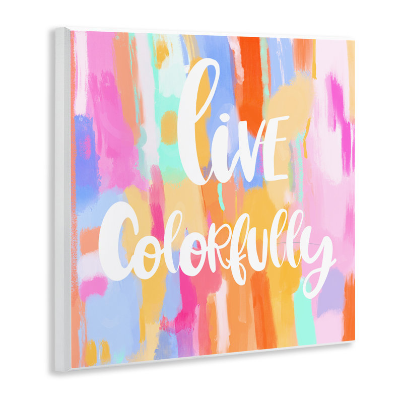 Plaque murale «Live Live» avec couleurs vives, design par Ashley Singleton