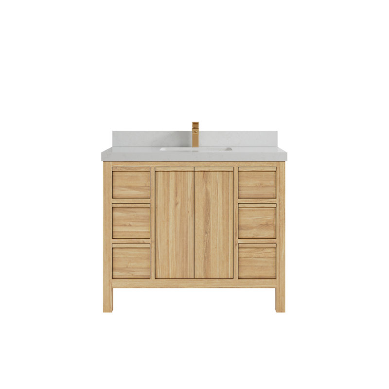 Ensemble de meuble-lavabo simple 42 po, Quartz de Carrare