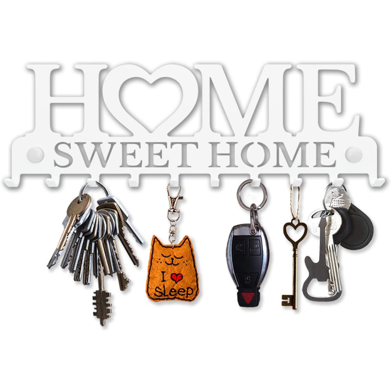 Julieth Stainless Steel Wall Organizer with Key Hooks