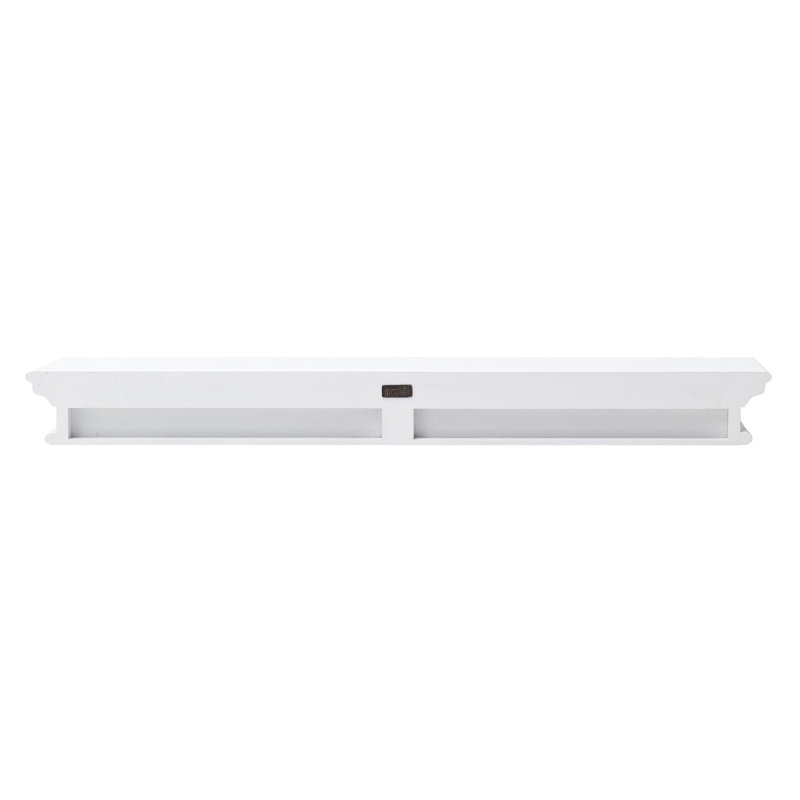 Tablette flottante en bois d'acajou massif, Blanc
