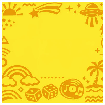 Yellow Retro Icons Quilted Bedspread All Sizes