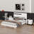 Modern High Gloss 3-Piece Bedroom Set Floating Bed Frame Platform Bed With LED Light & 2 Nightstands
