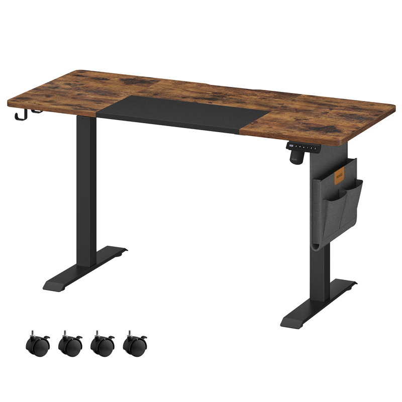 Aiyannah Height Adjustable Rectangle Accent, Rustic Brown/Black, 72cm H x 140cm W x 60cm D