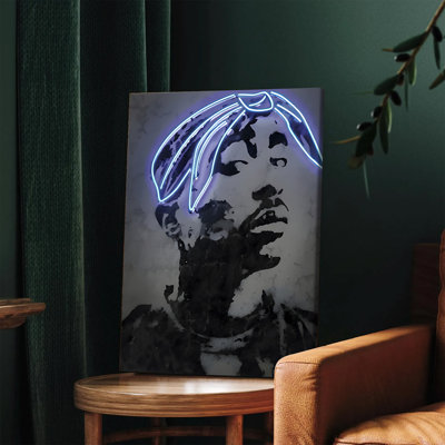 1PC, art mural, affiches encadrées, abstrait, néon urbain, art mural sur toile, moderne, noir et blanc, peinture en aérosol, décor à la maison pour salon, chambre à coucher, bureau, art de rue contemporain, inspiré, prêt à accrocher