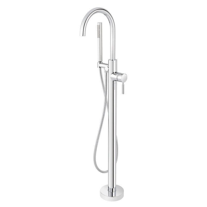 Mia Floor Mounted Tub Filler - Includes Hand Shower, Polished Chrome