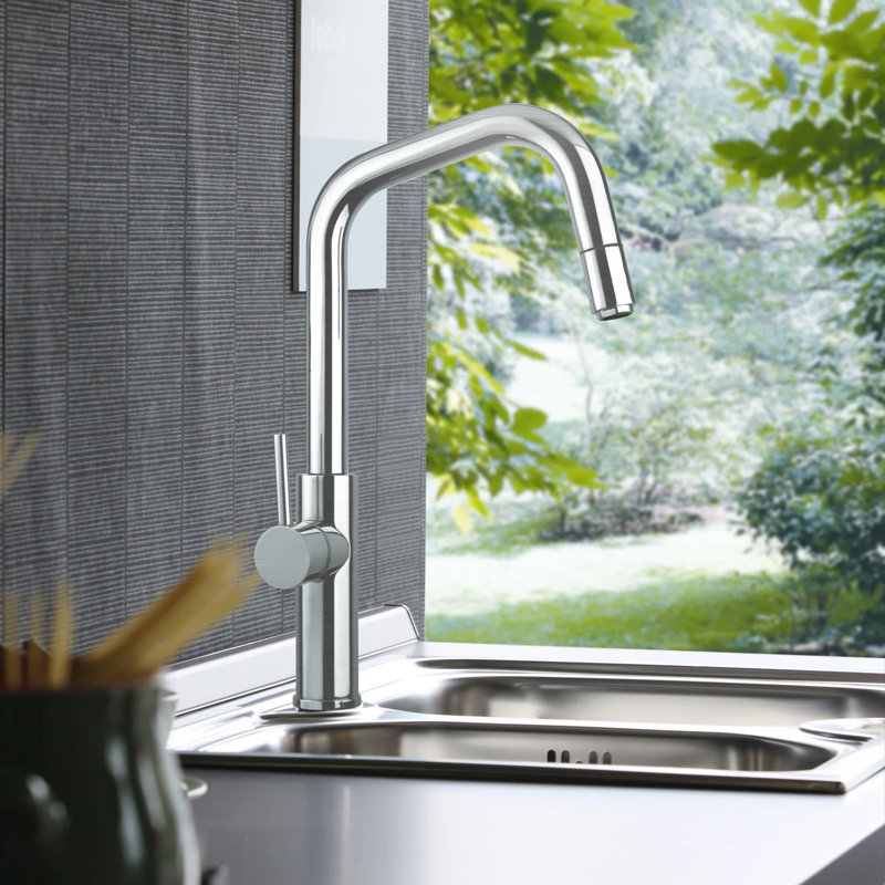Maestro Bath Mitu Pull Out Kitchen Faucet, Brushed Chrome