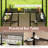 3-Piece Outdoor BBQ Canopy w/ Bar Table & 2 Foldable Bar Chairs Set for Patio Coffee-117464522