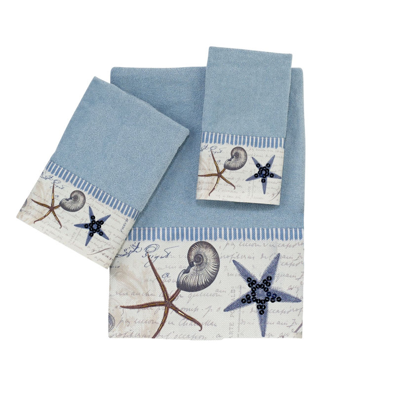 100% Cotton Towel, Blue, Hand Towel - 1 Pack