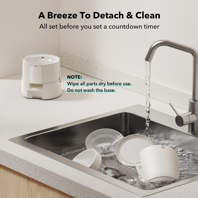 White Automatic Pet Feeder with LCD Screen and Voice Recording