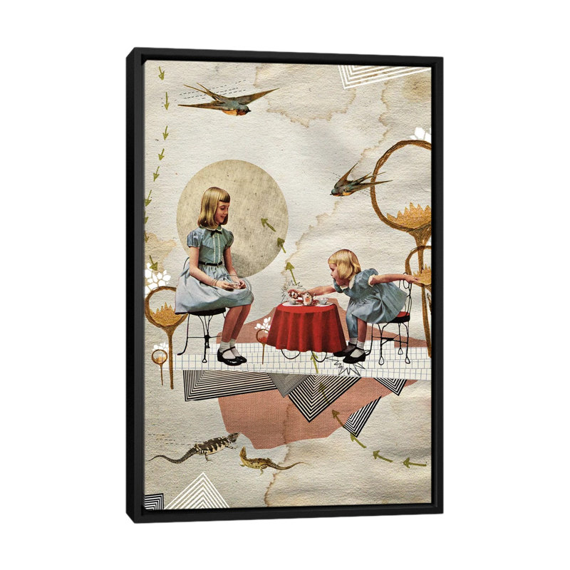 «Tea Time», impression sur toile, H 26 po x l 18 po x P 1,5 po, Pas de tapis, Toile encadrée noire