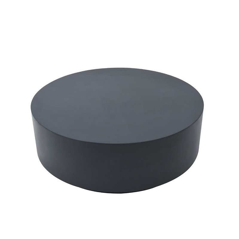 Round Concrete Outdoor Coffee Table, Black