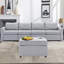 Canapé modulaire 4 places avec 1 repose-pieds, coussin de siège et de dossier Modern