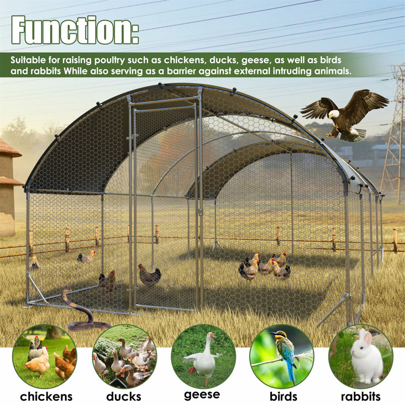 Poulailler en métal durable avec ventilation avancée et protection contre les intempéries pour divers animaux