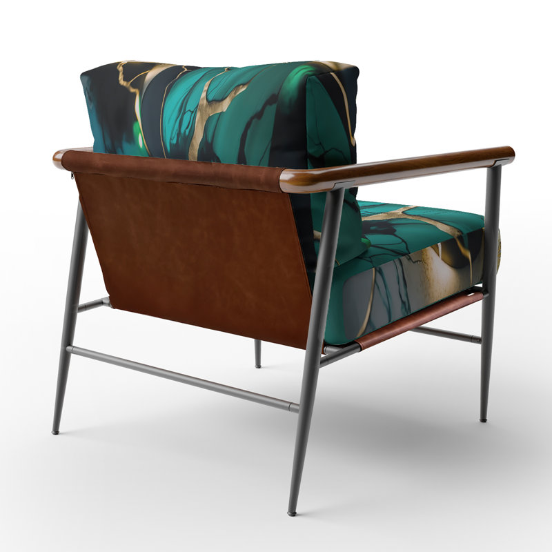 Crossreagh - Fauteuil d'appoint rembourré en marbre, Noir, noir, noir, noir
