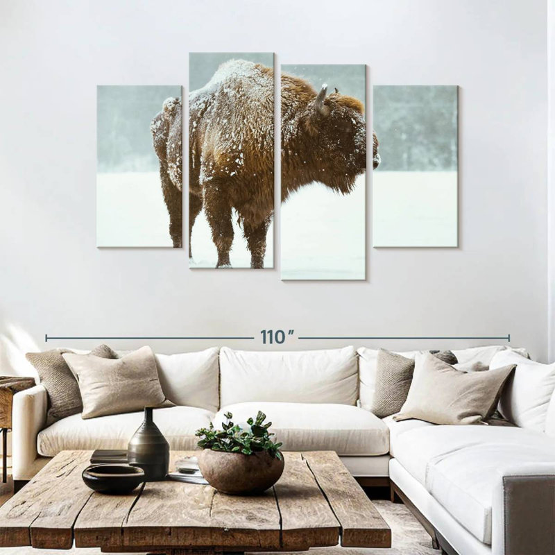 Brampt Snow Bison, 54" H x 84" W