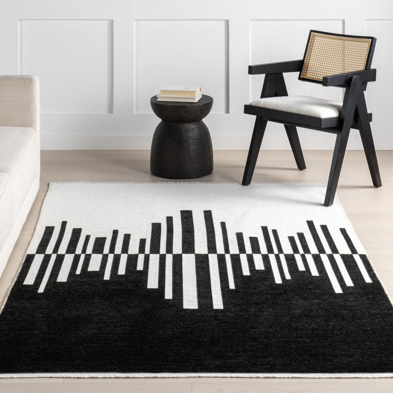 Olea Abstract Machine Washable Area Rug, Rectangle 4' x 6'