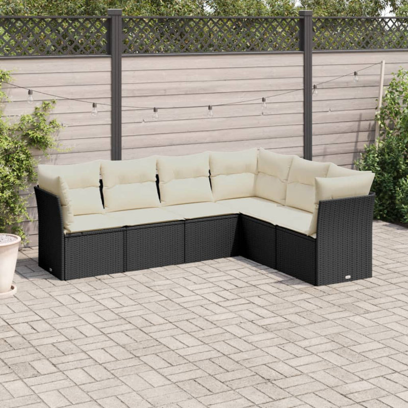Vidaxl Garden Sofa Set Black, Cream White