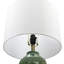 26,5 po Lampe de table en céramique verte à 3 voies avec abat-jour tambour blanc