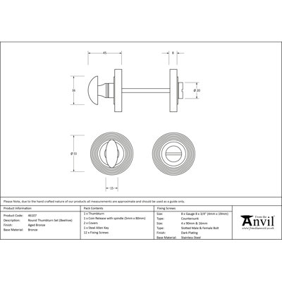 Beehive Thumbturn Set