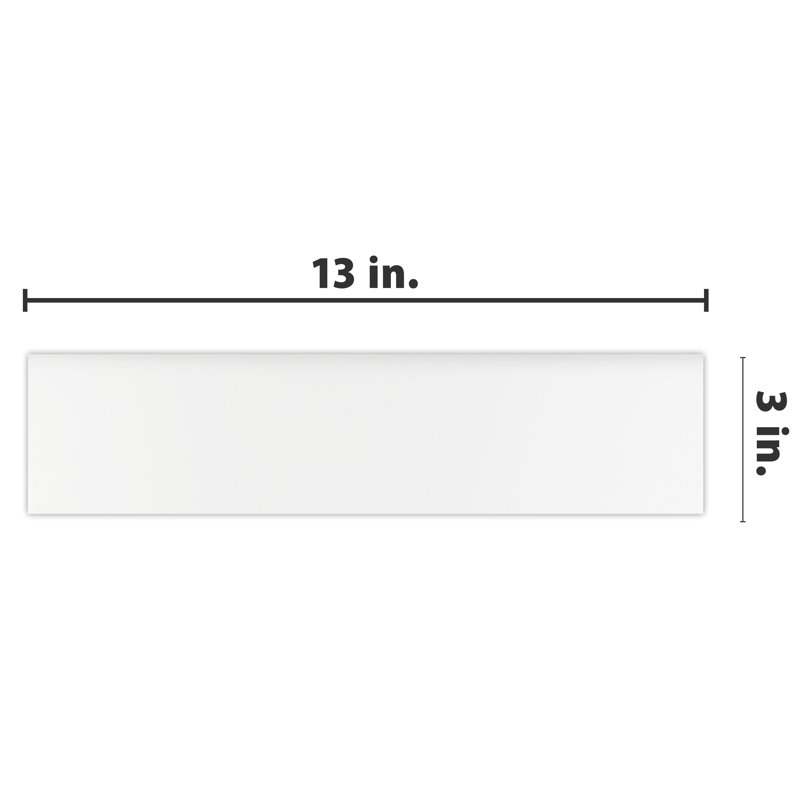 Battiscopa 13" x 3" Ceramic Bullnose Tile Trim, Matte White