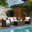 Ensemble de conversation pour patio 4 pièces Happatio (gris / beige)-70445305-70445306