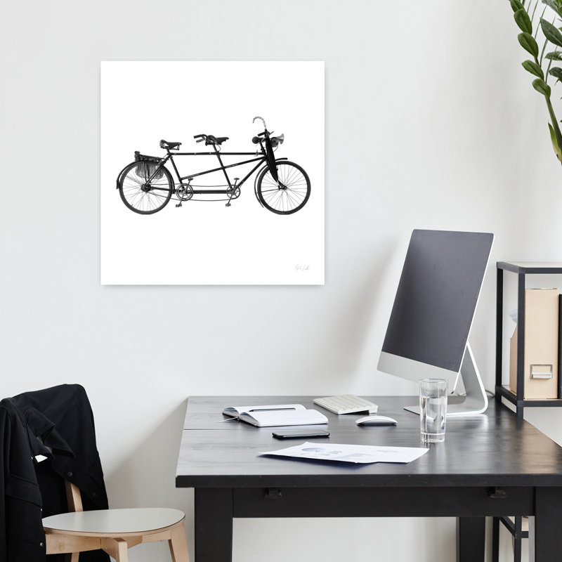 Vélo tandem rétro, art rétro, H 18 po x l 18 po