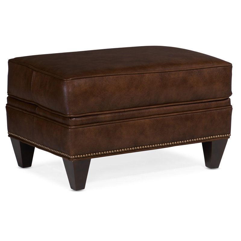 Carrado Leather Ottoman, Anilina Tan Genuine Leather