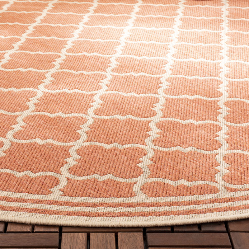 Adler Performance Geometric Indoor/Outdoor Area Rug, Round 4'