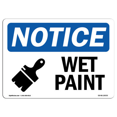 Signe de peinture humide avec symbole Osha
