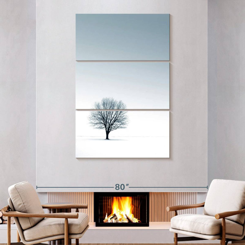 Harnek dans un paysage d'hiver, H 74 po x l 48 po