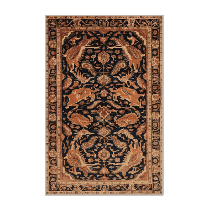 Tapis brun lavable à la machine, Rectangulaire 7 pi x 10 pi