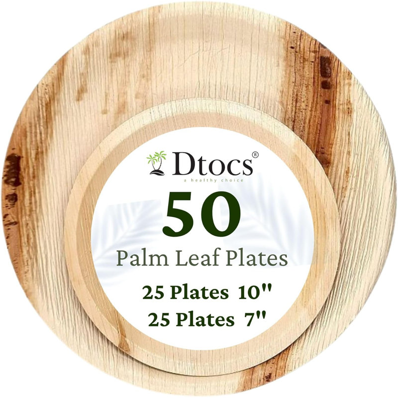 Ensemble d'assiettes rondes Dtocs Palm Leaf