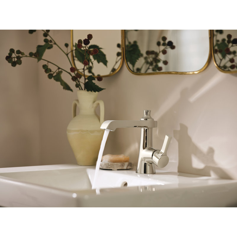 Moen Flara Motionsense Wave Touchless Single Handle Bathroom Sink Faucet with Drain Assembly, Brushed Nickel