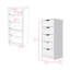 Commode Kamran, cinq tiroirs Narrows, finition blanche-859649158