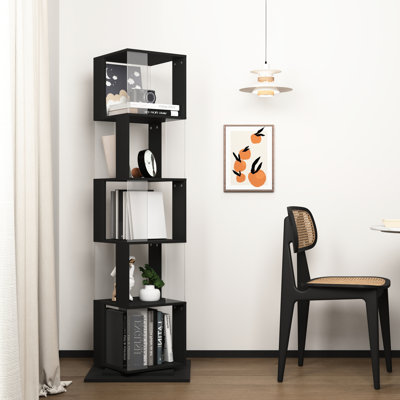 Stylish Rotating Bookshelf - Particle Board Utilized Fits Books, Vases, Coffee Tables Fall Assurance Provided Large Capacity Bookcase With Framework U by SnugglySolace