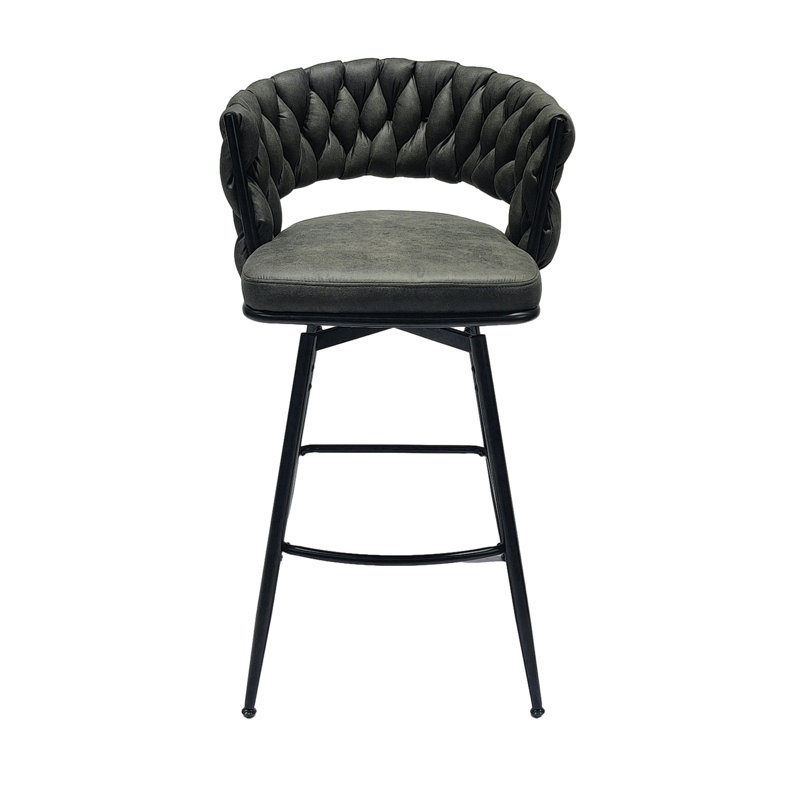 Tabouret de bar pivotant à 360 degrés brun clair, revêtement en cuir technique, pour îlot de cuisine, café, bar, tabourets de 4, rembourré avec restaurant
