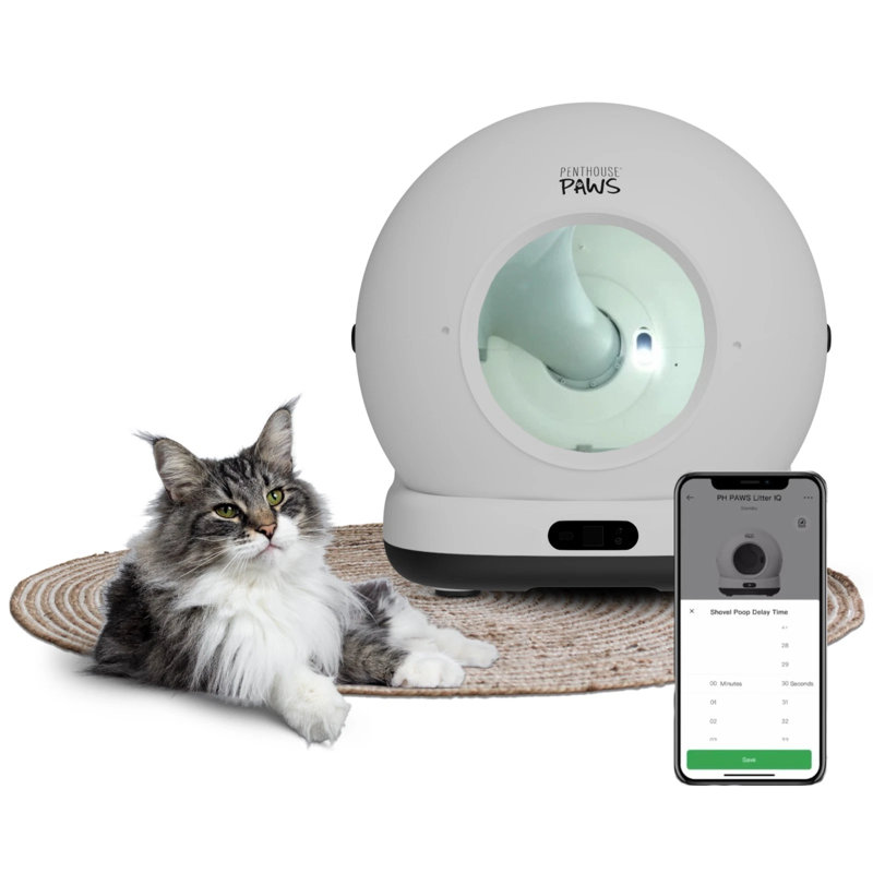 Penthouse Paws Smart Self-Cleaning Cat Litter Box with 4K Camera, App Control, Odor Control, UV Sterilization, Multi-Cat Compatible, For Cat & Dog